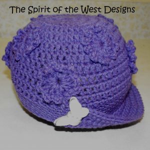 Crochet Hat with Brim, Crochet Hat Pattern, spring garden Hat Pattern, family sizing, infant hat, toddler hat, teen hat, adult hat, adult beanie, crochet pattern, striped hat pattern, wool hat, acrylic yarn, variegated yarn, spirit of the west designs