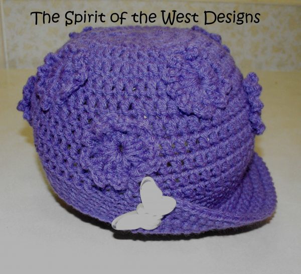 Crochet Hat with Brim, Crochet Hat Pattern, spring garden Hat Pattern, family sizing, infant hat, toddler hat, teen hat, adult hat, adult beanie, crochet pattern, striped hat pattern, wool hat, acrylic yarn, variegated yarn, spirit of the west designs
