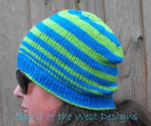 Knit Hat Pattern, family sizing, infant hat, toddler hat, teen hat, adult hat, adult beanie, knitting pattern, striped hat pattern, wool hat, acrylic yarn, variegated yarn, spirit of the west designs