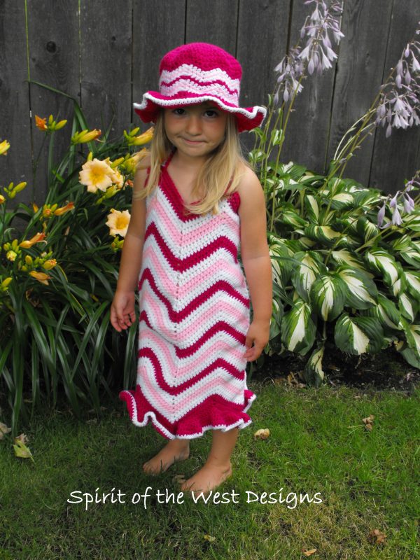 Crochet Spring Dress Pattern, zig zag dress pattern, crochet pattern, spring dress, kids spring dress