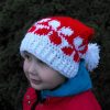 Crochet Santa Poinsettia Hat, Crochet Hat Pattern, spring garden Hat Pattern, family sizing, infant hat, toddler hat, teen hat, adult hat, adult beanie, crochet pattern, striped hat pattern, wool hat, acrylic yarn, variegated yarn, spirit of the west designs