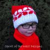 Crochet Santa Poinsettia Hat, Crochet Hat Pattern, spring garden Hat Pattern, family sizing, infant hat, toddler hat, teen hat, adult hat, adult beanie, crochet pattern, striped hat pattern, wool hat, acrylic yarn, variegated yarn, spirit of the west designs
