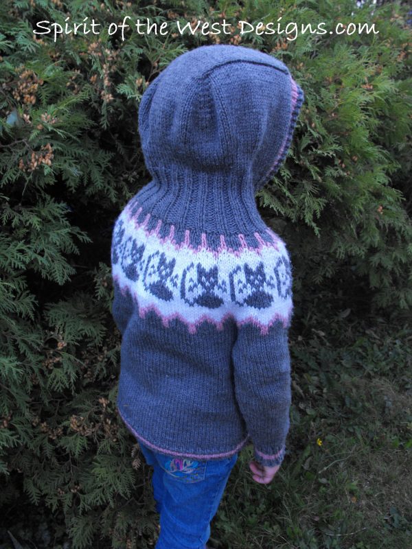 Top down seamless hoodie knitting pattern, cat hoodie, cat sweater, hooded sweater, hood, kitty hoodie, jumper, seamless knitting pattern